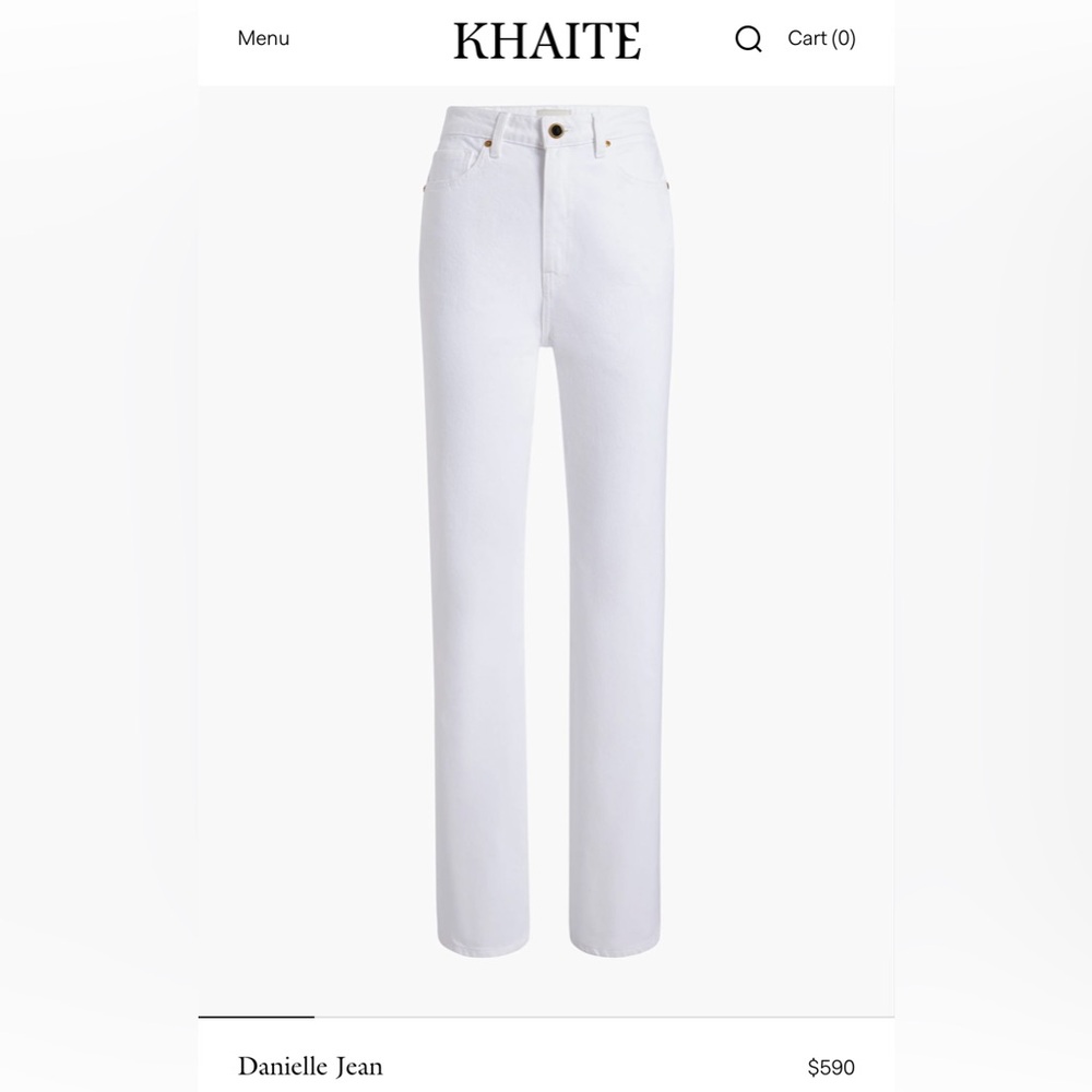 Khaite Danielle White Straight-Leg Pants